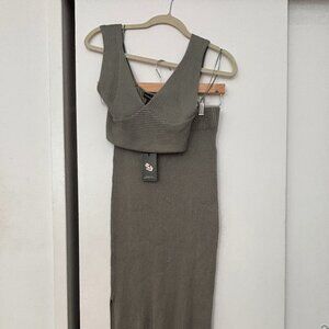 Sincerely Jules Green Top + Skirt Set | Size Small